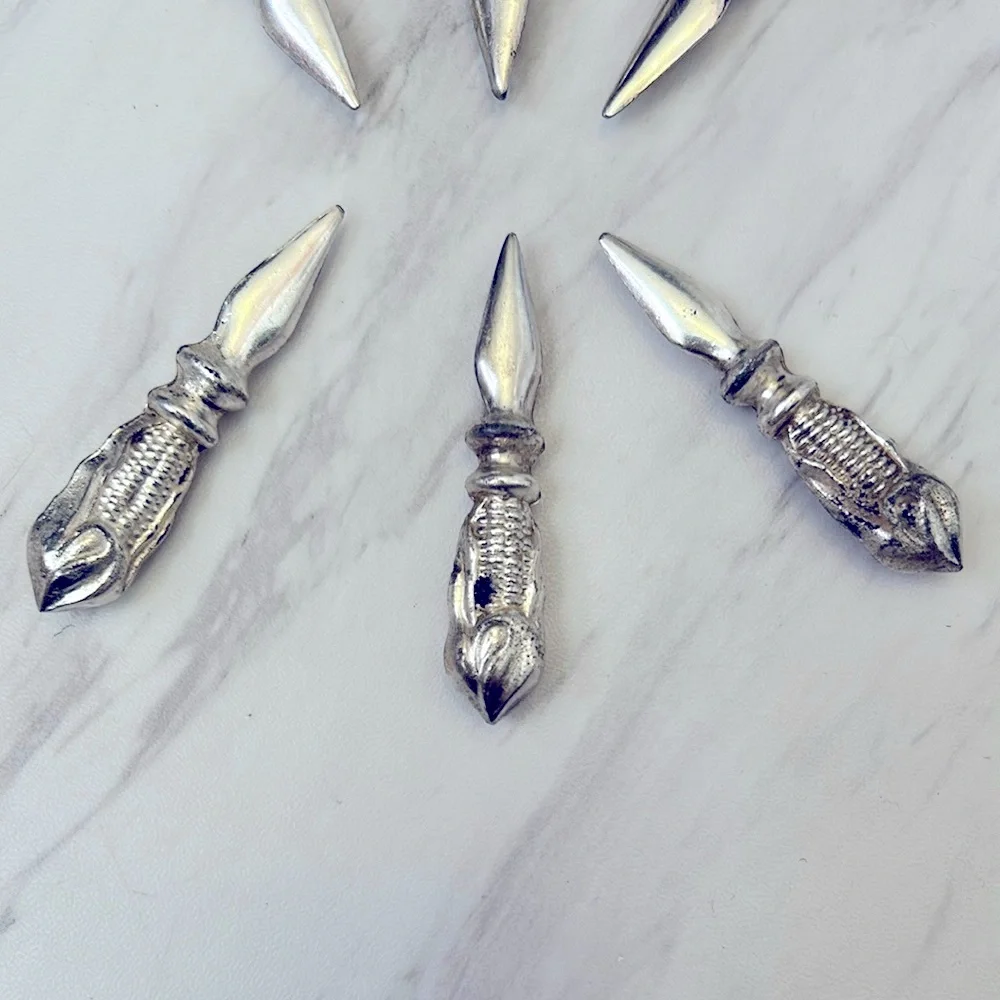 Silver Corn Cob Holders Set